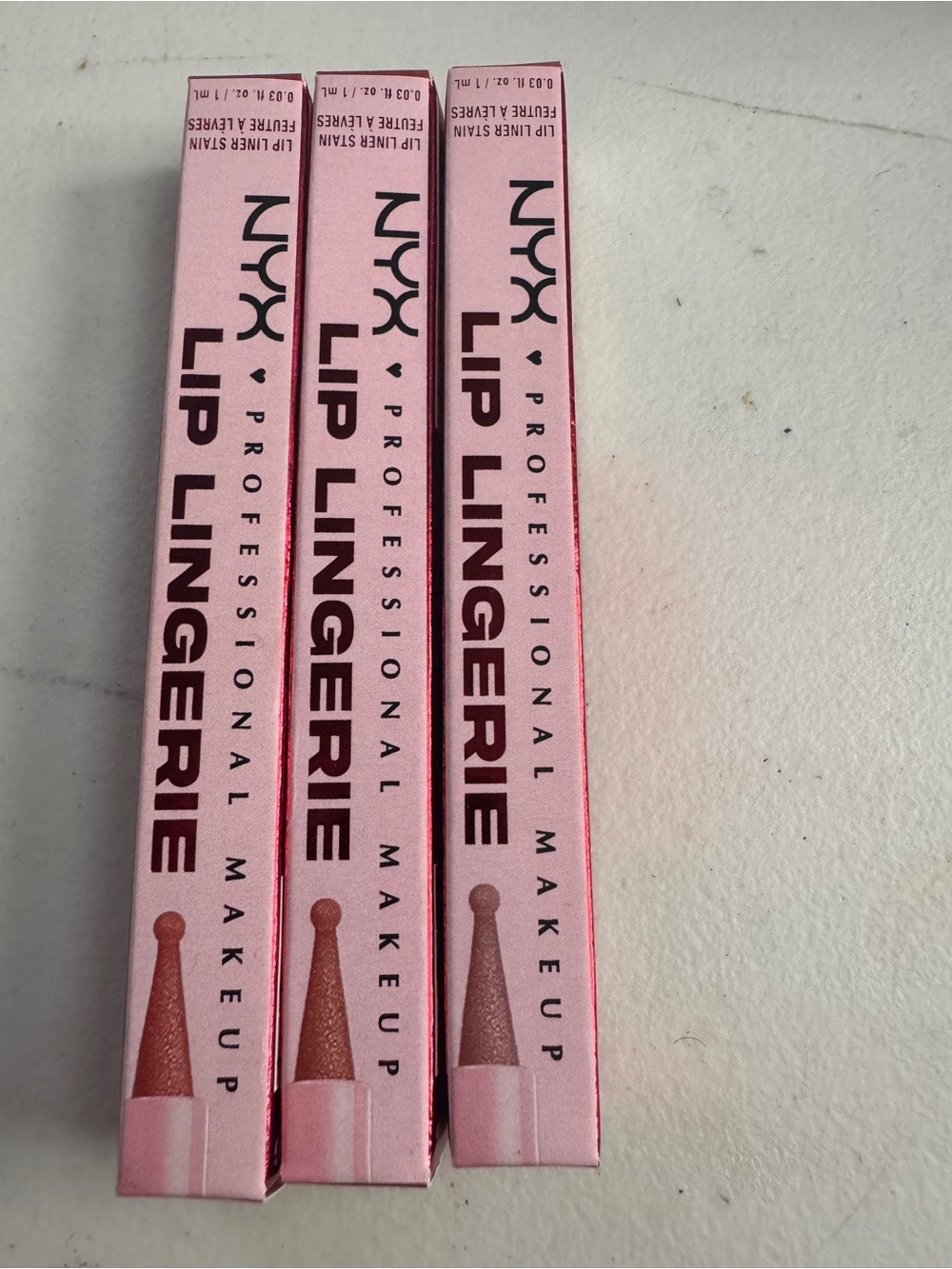 NIB NYX PROFESSIONAL MAKEUP LIP LINGERIE 3-PIECE LIP LINER STAIN SET 💋